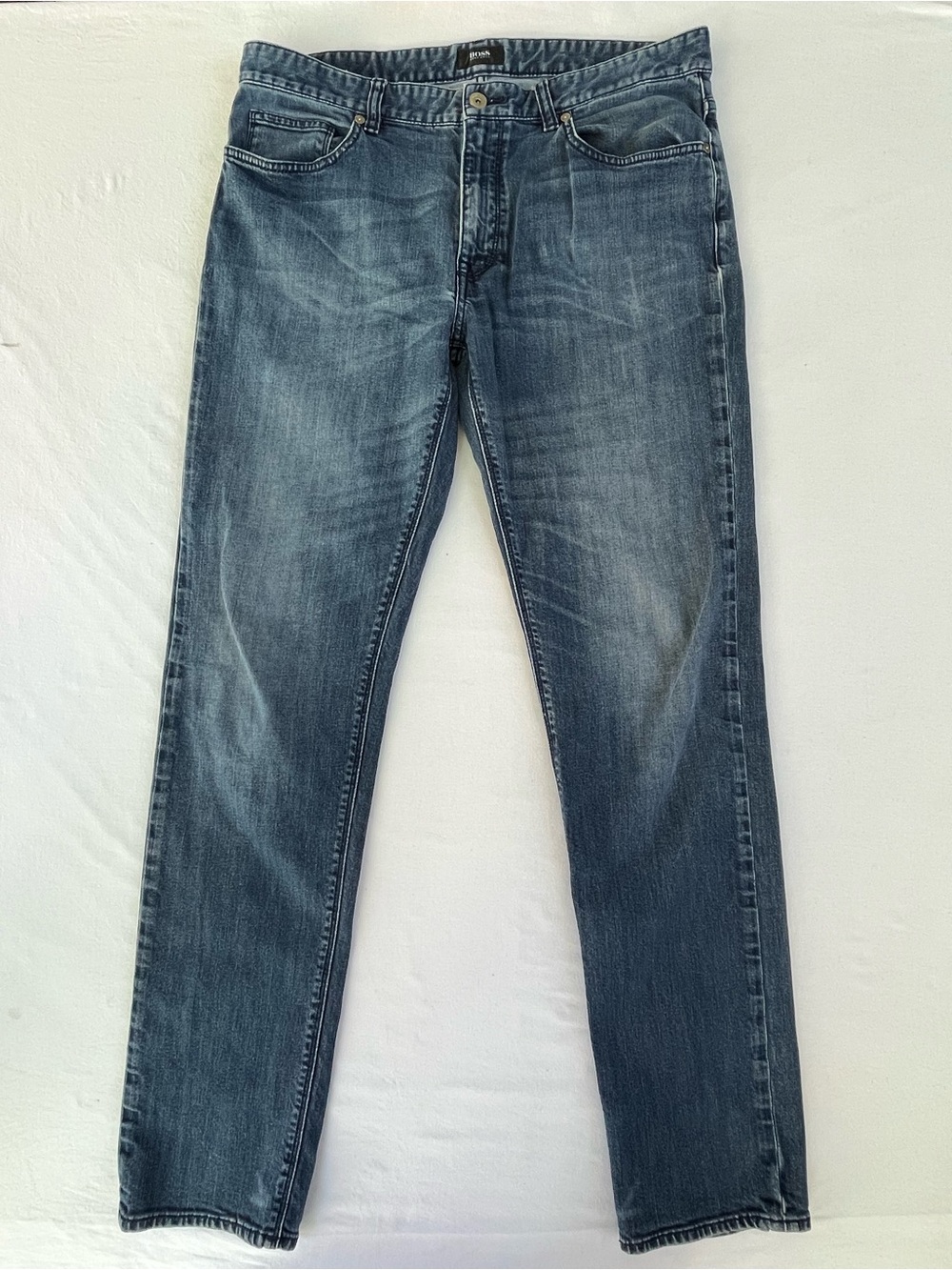 Hugo Boss Men’s Blue Stretch Denim Dark Wash Jeans Straight Leg Pants Size 36x33